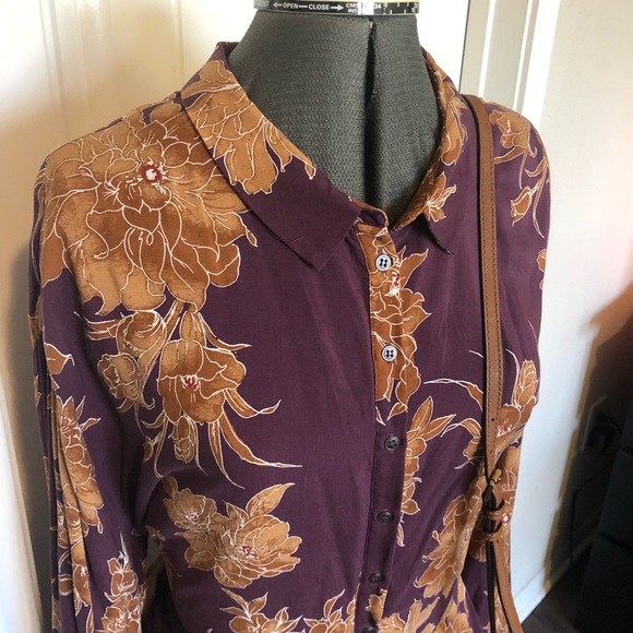 Free People Bustle-back Button down Shirt Dress - Picture 6 of 8